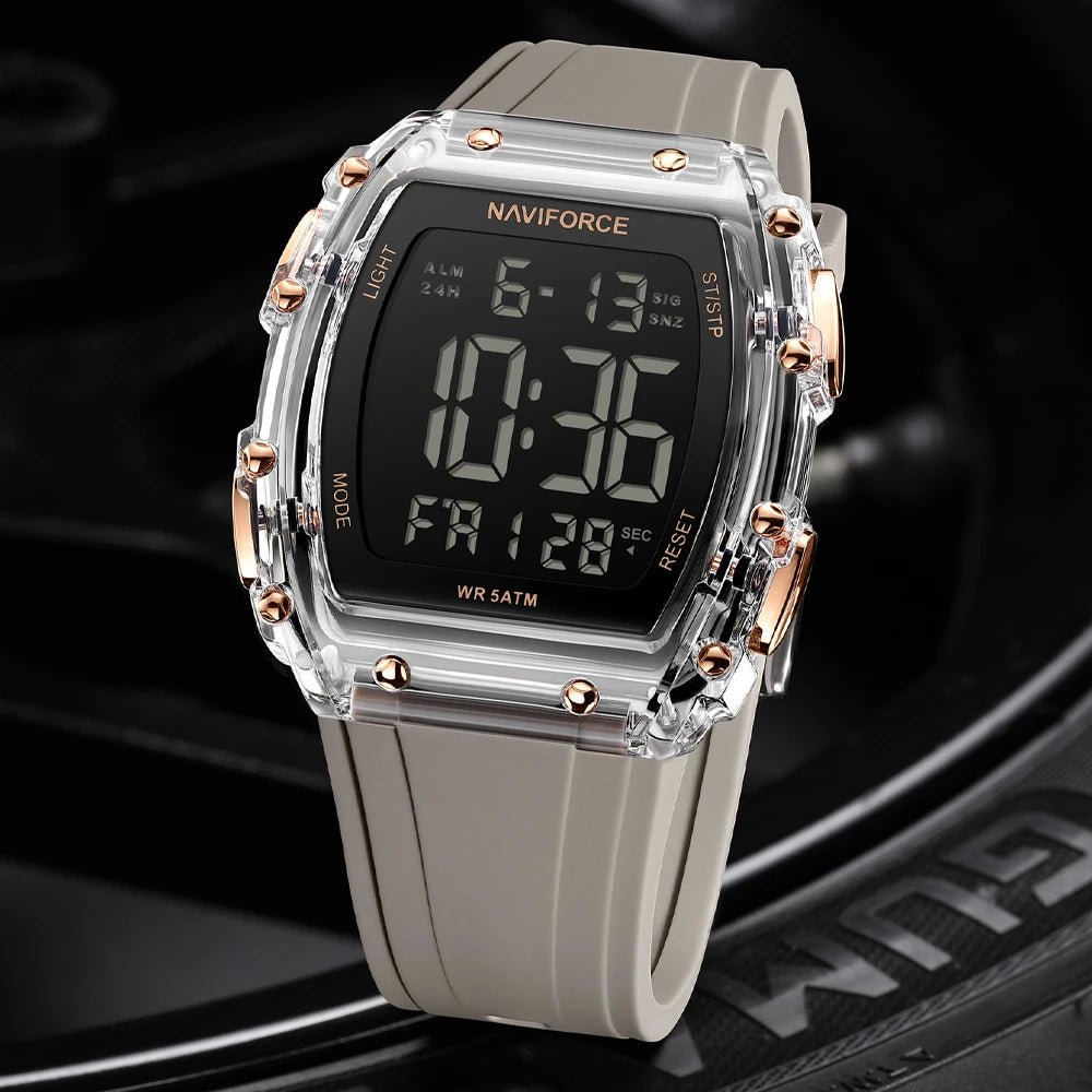 NAVIFORCE Fashion Student Watches Electronic LED Digital Watch for Men Watch Waterproof Sport Multifunctional Alarm Clock Man