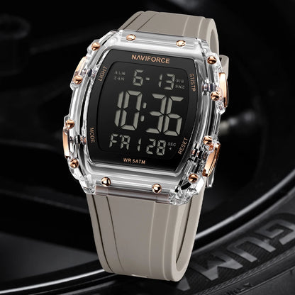 NAVIFORCE Fashion Student Watches Electronic LED Digital Watch for Men Watch Waterproof Sport Multifunctional Alarm Clock Man