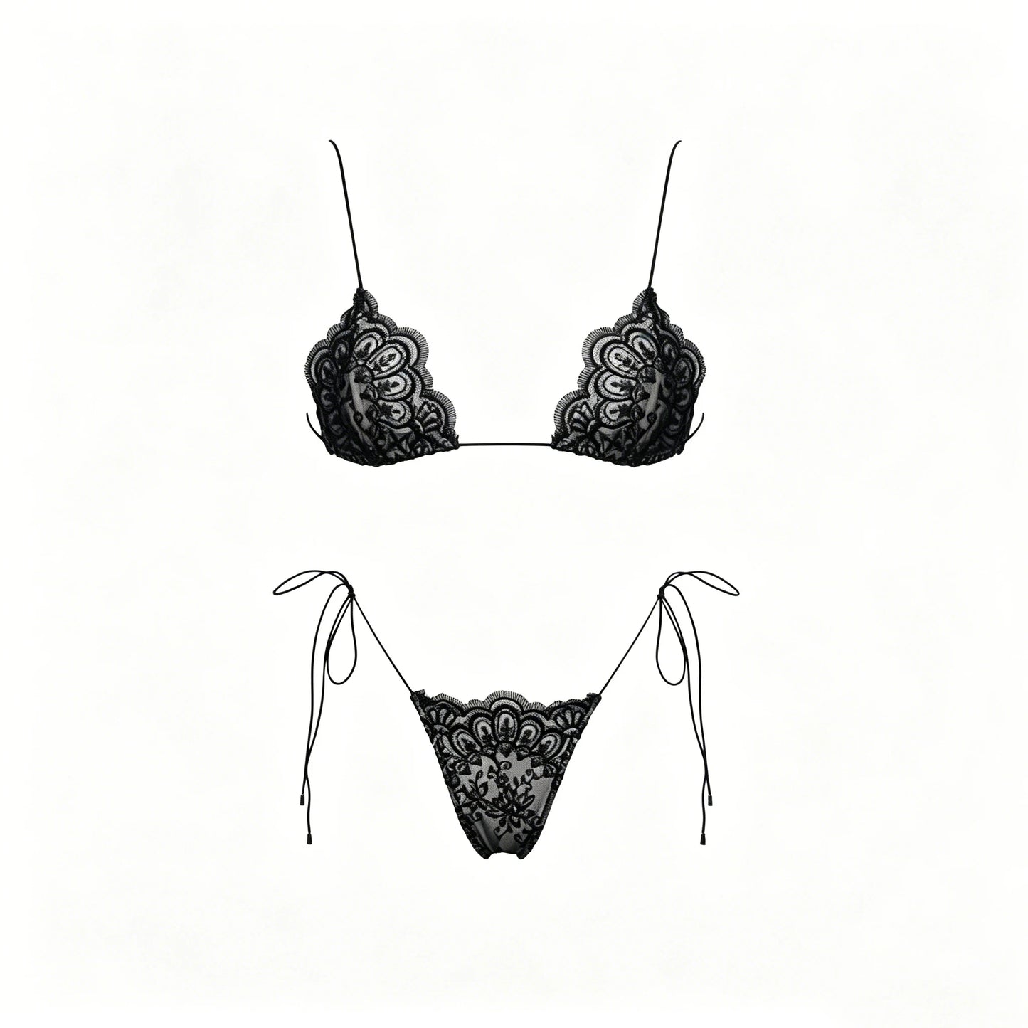 Mesh Bikini with Pants Swimsuit Brazilan Bikini Set Swimwear for Women Lace Halter Shirring 3 Pcs Bathing Suits Summer Female