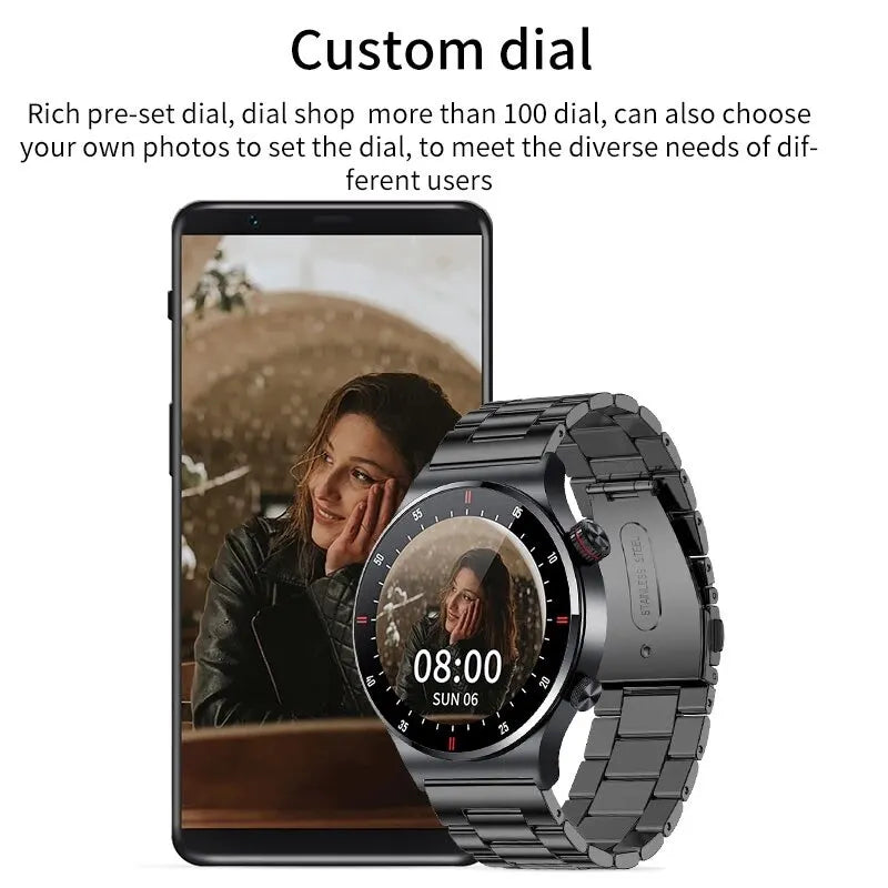 LIGE ECG+PPG Bluetooth Call Smart Watch Men 2023 Sports Bracelet NFC Waterproof Custom Watch Face Men SmartWatch For IOS Android
