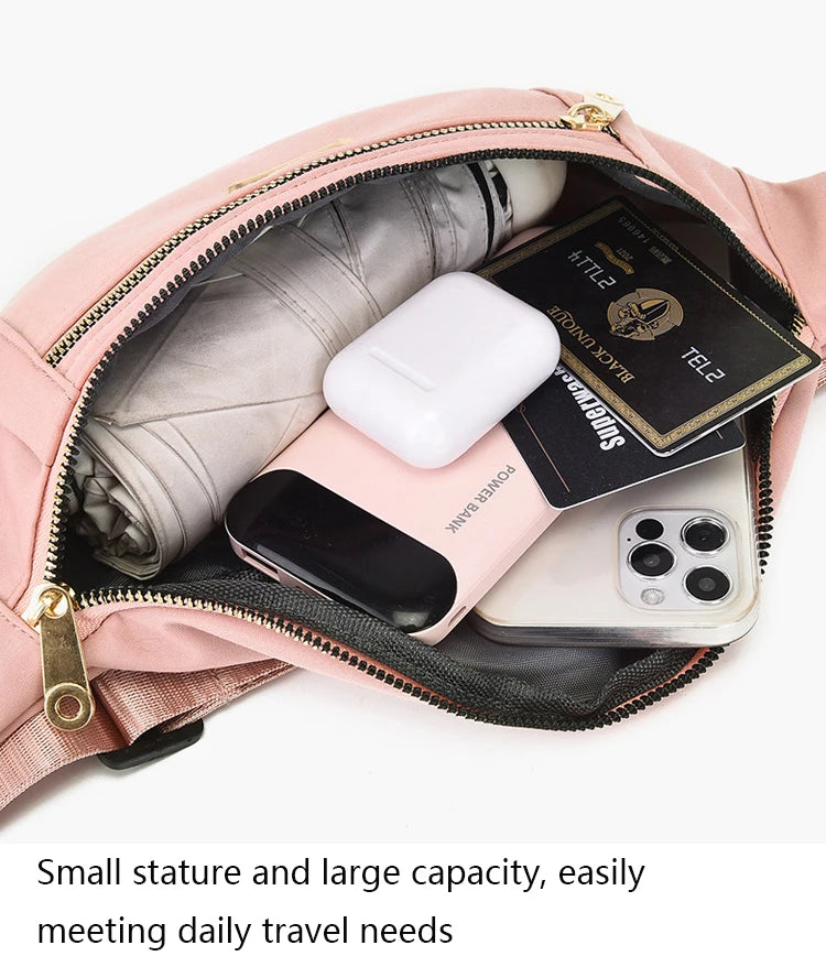 New Women Waist Bags for Women Oxford Leisure Color Chest Bag Shoulder Crossbody Waist Bags Handbags Female Messenger Belt Bags