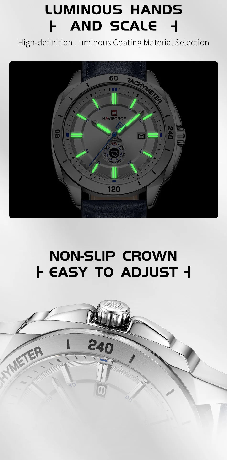 NAVIFORCE 2026 New Men's Watches Leather Quartz Watch Man Casual Sports Day Date Office Normal Male Gift Wristwatch Reloj Hombre