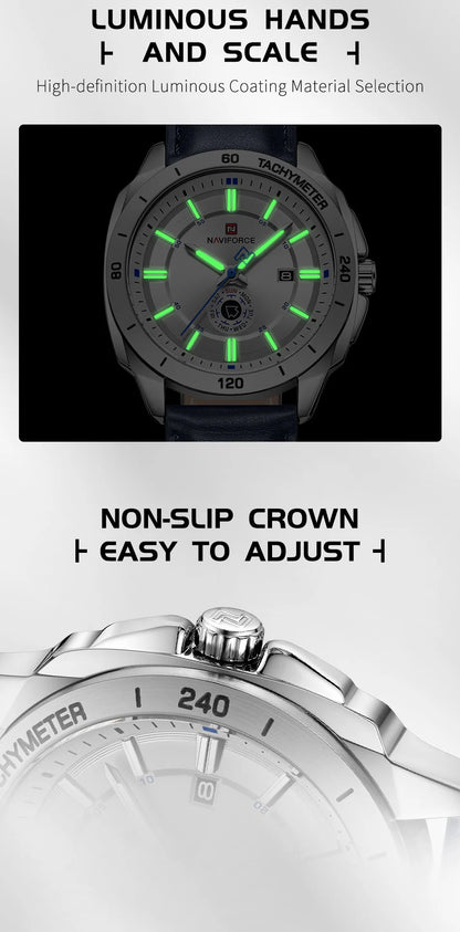 NAVIFORCE 2026 New Men's Watches Leather Quartz Watch Man Casual Sports Day Date Office Normal Male Gift Wristwatch Reloj Hombre