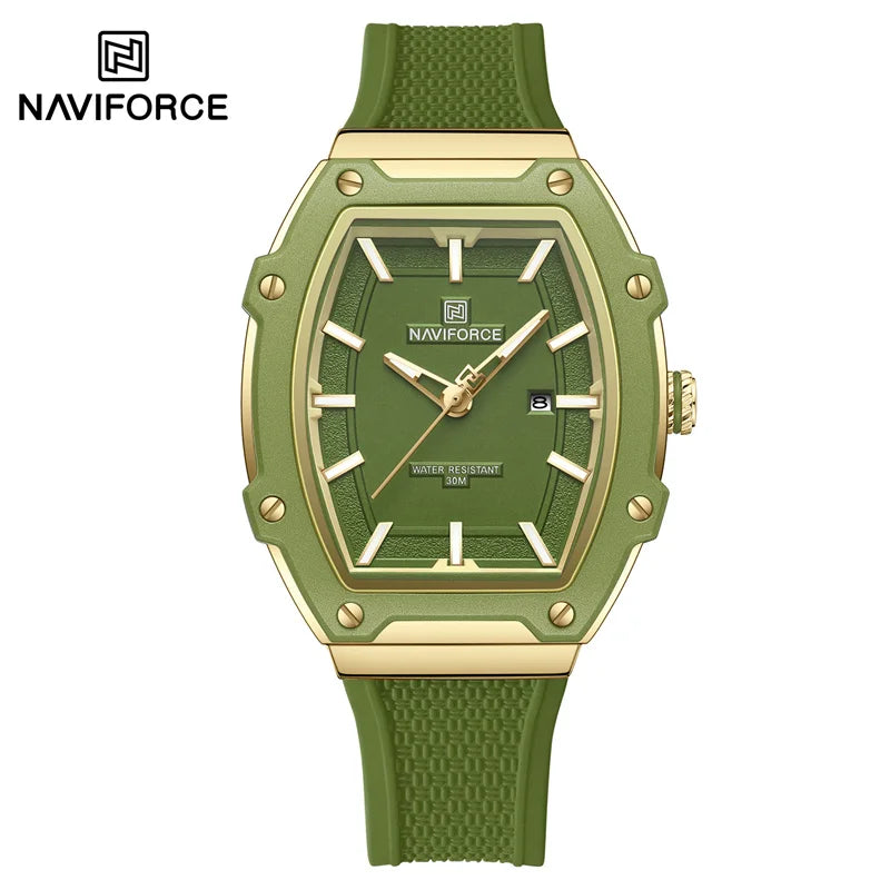 NAVIFORCE Elegant Ladies' Watch Fashion Luminous Pointer 3ATM Waterproof Calendar Display Silicone Strap Women's Quartz Watches