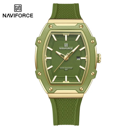 NAVIFORCE Elegant Ladies' Watch Fashion Luminous Pointer 3ATM Waterproof Calendar Display Silicone Strap Women's Quartz Watches
