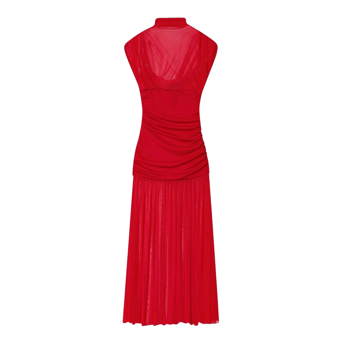 KONDALA 2026 Spring Summer Elegant Women Dresses Wedding Guest Ladies Patch Work Tulle Dresses Valentine‘s Day Woman Dresses