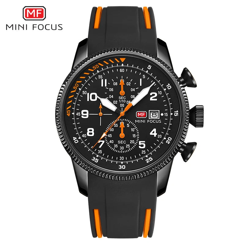 MINI FOCUS Electronic Quartz Mens Watches Auto Date Wristwatch Water Resistant Clock Gift for Men relogio masculino 0379G