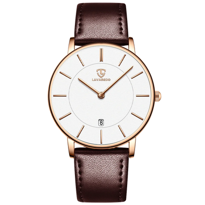 Mens Watches, Minimalist Fashion Simple Wrist Watch for Men Analog Date with Leather Strap