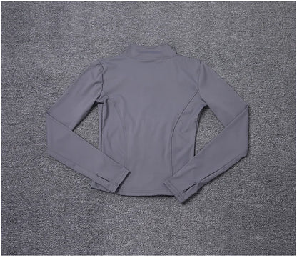 Women Sport Jacket Long Sleeve Shirt Workout Coat Gym Training Clothing Yoga Sportswear