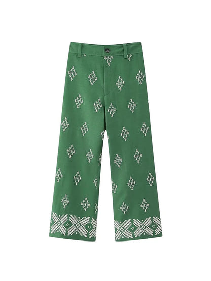 Vintage Women Loose Boho Linen Pants 2023 Summer Fashion Ladies Vocation Soft Embroidery Trousers Female Casual Bottoms Chic