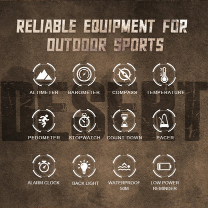 NORTH EDGE DESERT Men Digital Watch Outdoor Sports Running Swimming Outdoor Sport Watches Altimeter Barometer Compass WR50M