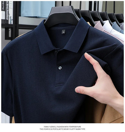 Men's 100% Cotton Polo Shirt - Summer Casual Breathable Tee,19 Colors,Ideal for Golf and Sports,Business Casual,Silk-Like Finish
