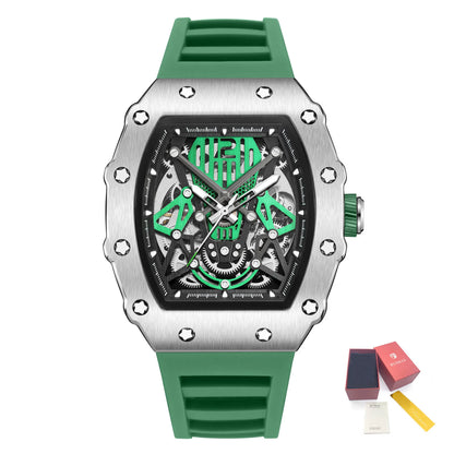 RUIMAS Tonneau Dial Automatic Movement Watches for Men Fashion Sport Mechanical Wristwatch Waterproof Clock Reloj Hombre 341