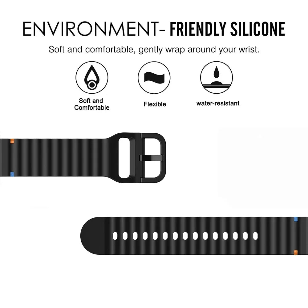 22mm Watch Strap For Xiaomi Watch 2 Pro S4 sport S3 S2 S1 Active/Mi Watch color 2 Smartwatch Watches Band Silicone Wave Bracelet