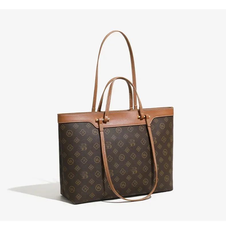 2026 New Women's Retro Casual Tote Bags - Large Capacity Color Block Handbags Versatile Trendy Shoulder Bags for Daily & Commute