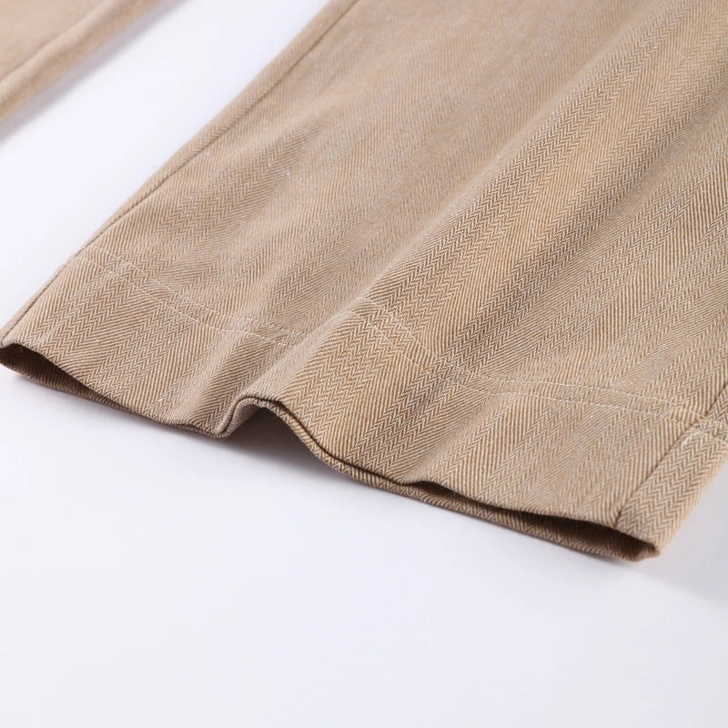 Casual Coats Pants Sets Women'S Turn-down Collar Long Sleeve Zippers Tops High Waist  Trousers 2026 Spring New Lady Chic Suit