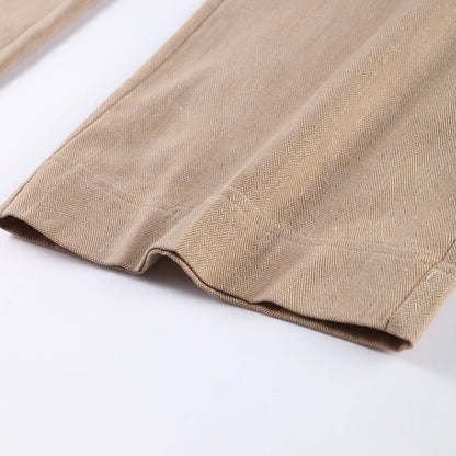 Casual Coats Pants Sets Women'S Turn-down Collar Long Sleeve Zippers Tops High Waist  Trousers 2026 Spring New Lady Chic Suit
