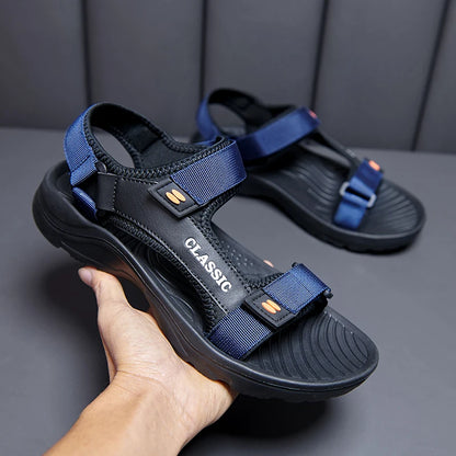 Sandals Men's 2025 Summer New Sports and Casual Beach Shoes Summer Outerwear Soft Roman Sandals
