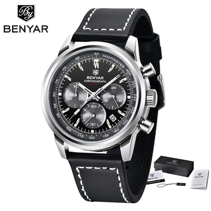 BENYAR 5188 New Quartz Watches for Men Top Brand 42MM Military Watch Luxury Chronograph 30M Waterproof Male Clock Reloj Hombre
