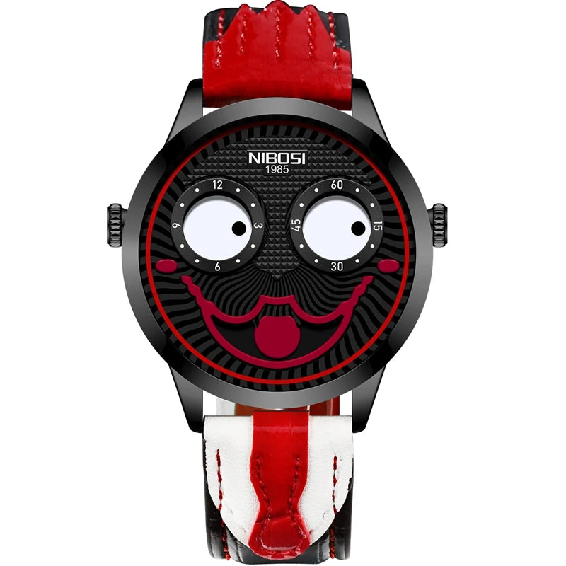 Cool Joker Watch Men Classic Men's Clown Watches Fashion Leather Strap Waterproof Quartz Wristwatches Reloj Hombre Drop Shipping
