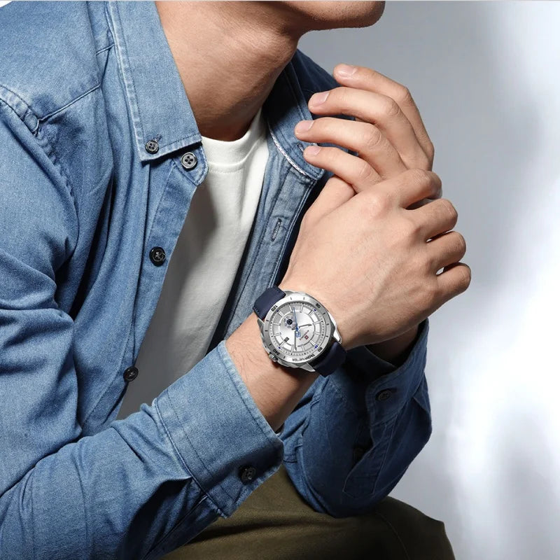 NAVIFORCE 2026 New Men's Watches Leather Quartz Watch Man Casual Sports Day Date Office Normal Male Gift Wristwatch Reloj Hombre