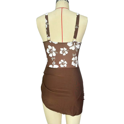 2026 New Printed One-Piece Dress-Style Women Swimsuit - Flattering Slimming Tummy Control Swimwear for Beach