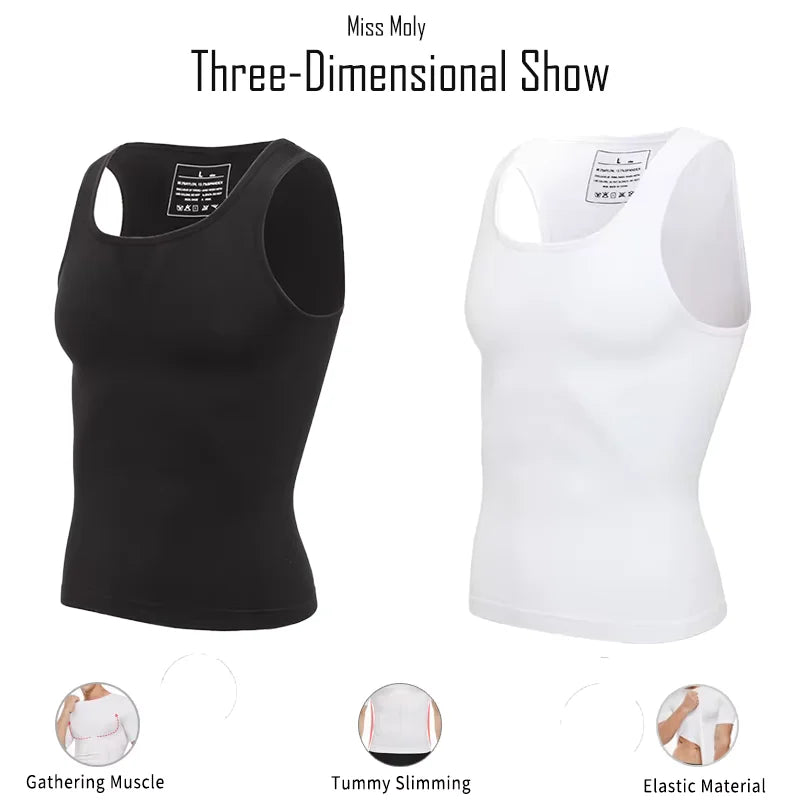 Mens Slimming Body Shaper Chest Compression Shirts Tummy Control Shapewear Gynecomastia Abdomen Slim Vest Waist Trainer Corset