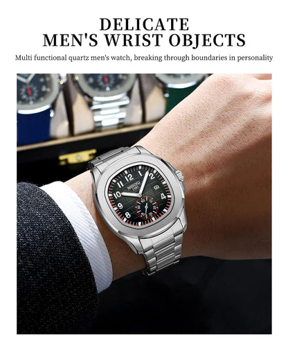 NIBOSI Mens Watches Analog Military Watch with Calendar Black Silicone Strap Waterproof Men’s Wrist Watches Minimalist Designer