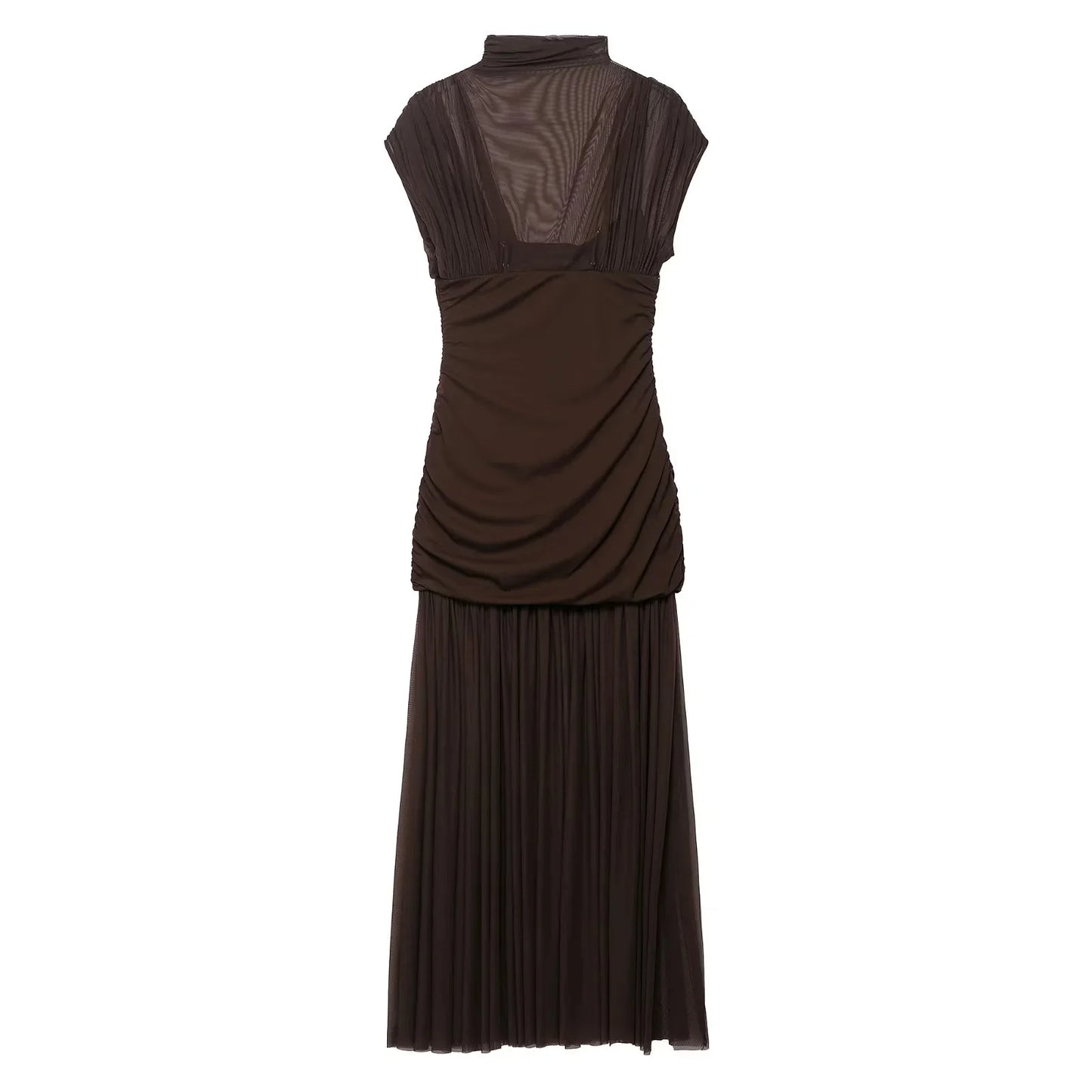 KONDALA 2026 Spring Summer Elegant Women Dresses Wedding Guest Ladies Patch Work Tulle Dresses Valentine‘s Day Woman Dresses