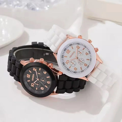 Fashion Women's Watches Casual Silicone Band Analog Quartz Watch （Without Box）