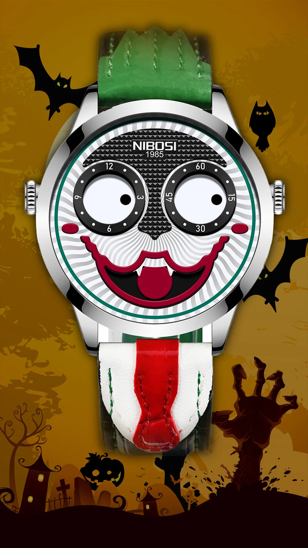 Cool Joker Watch Men Classic Men's Clown Watches Fashion Leather Strap Waterproof Quartz Wristwatches Reloj Hombre Drop Shipping