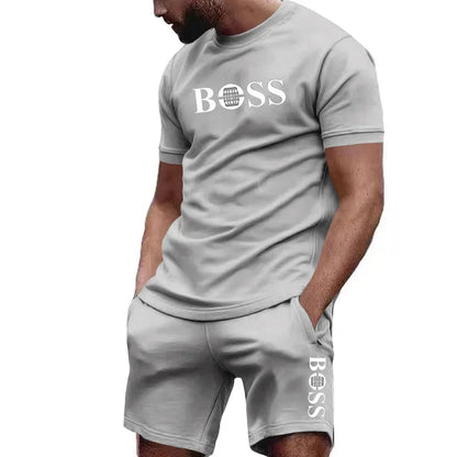 Men's two-piece sportswear short-sleeved T-shirt and pants set running and fitness sportswear summer 2025 big discount