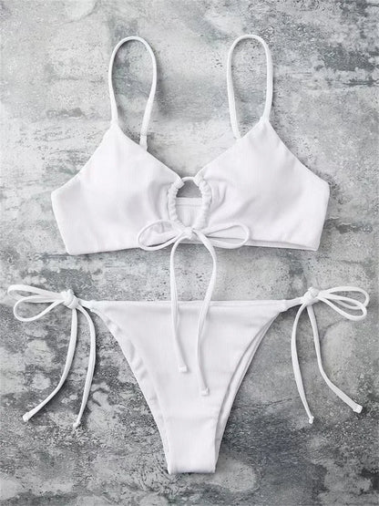 2024 Sexy Bikini Women Low waist Swimsuit Female Solid Brazilian Bikinis Set 2 Pieces Swimming Beach Bathing Suit New Beachwear