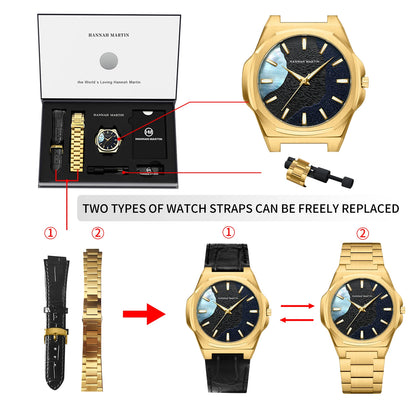 Men Watches 40mm Stainless Steel Business Timepiece for Men Clock Japanese Quartz Movement Watch With Tool Included Reloj Hombre