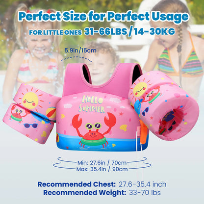 Kids Life Vest Children's Swimming Arm Float Whistle Child Lifejacket Swimsuit Foam Safety Swimming Pool Accessories for kayak