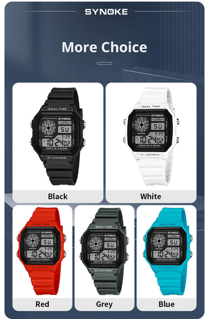 SYNOKE Military Digital Watches Men Sports Luminous Chronograph Waterproof Male Electronic Wrist Watches Relogio Masculino