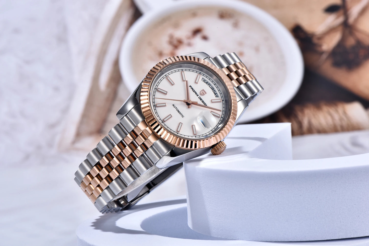 PAGANI DESIGN Watches Pure White Dial Mechanical Watch For Men 2025 New Luxury Sapphire Crystal Automatic Stainless Steel Clock