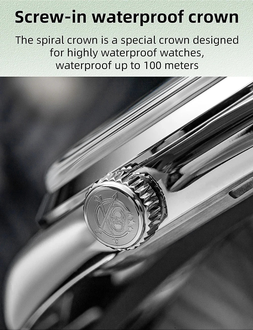 ADDIESDIVE Hot Sale AD2066 Mens Watch 36mm Bubble Mirror Glass Mint Green Quartz Watches Waterproof Luxury Stainless Steel Clock