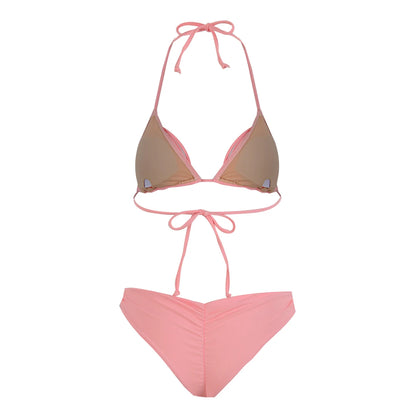 2025 New Bandage Stripes Brazilian Bikini Swimwear Women's Swimsuit Two Piece Set Female Sexy Lace up Mujer Beachwear Summer
