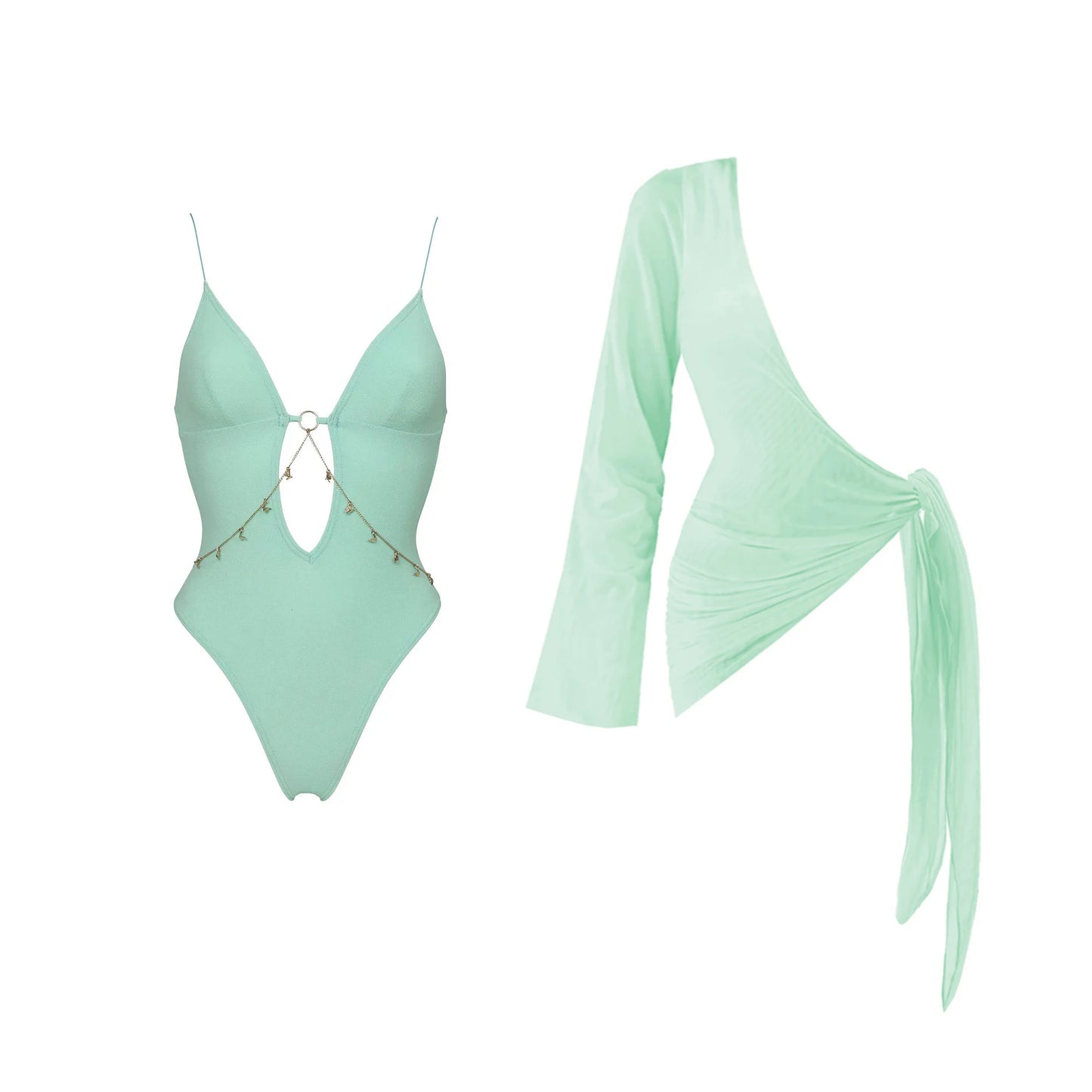 Bikini Swimsuit with Cover Up Brazilan Bikini Set Swimwear for Women Sexy Gradient Halter Bathing Suit Summer Female