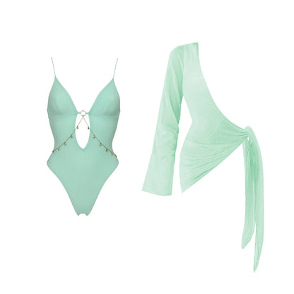 Bikini Swimsuit with Cover Up Brazilan Bikini Set Swimwear for Women Sexy Gradient Halter Bathing Suit Summer Female