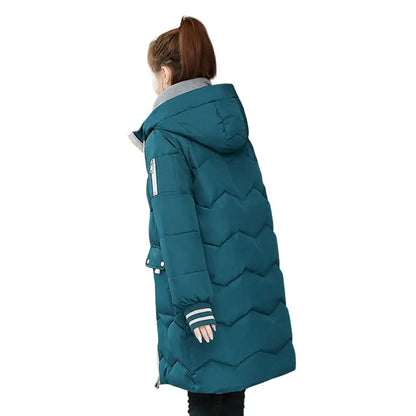 2025 New Women Long Down Cotton Jacket Korean Loose Cotton Coat Winter Thicken Warm Women Parkas Winter Female Hooded Coat
