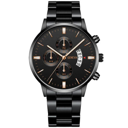 2025 Fashion Men Stainless Steel Watch Luxury Calendar Quartz Wrist Watch Mens Business Watches for Man Clock Montre Homme