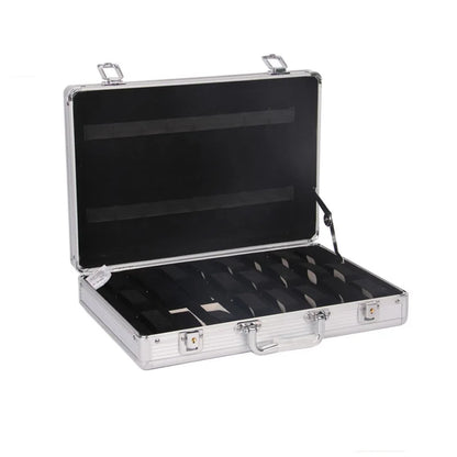 VANSIHO  Aluminum Watches 6/10/12 Grids Suitcase With Glass Window Watch Storage Aluminum Case  Watch Box Organizer For Men