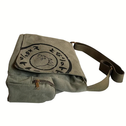 Women's Canvas Shoulder Bag Large Capacity Crossbody Bag Cartoon Messenger Tote Bag Bags Bags