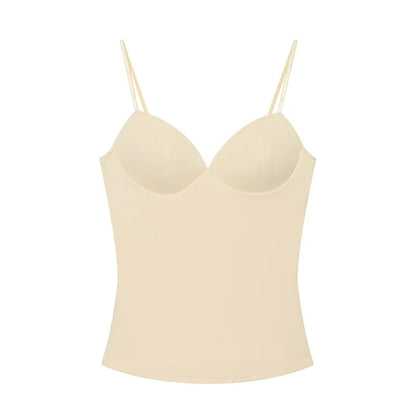 MUJER Sexy Corset Top Women Backless Bra Crop Top Woman Tanks & Camis Slip Tops for Women Sleeveless Bustier Tops Women Camisole