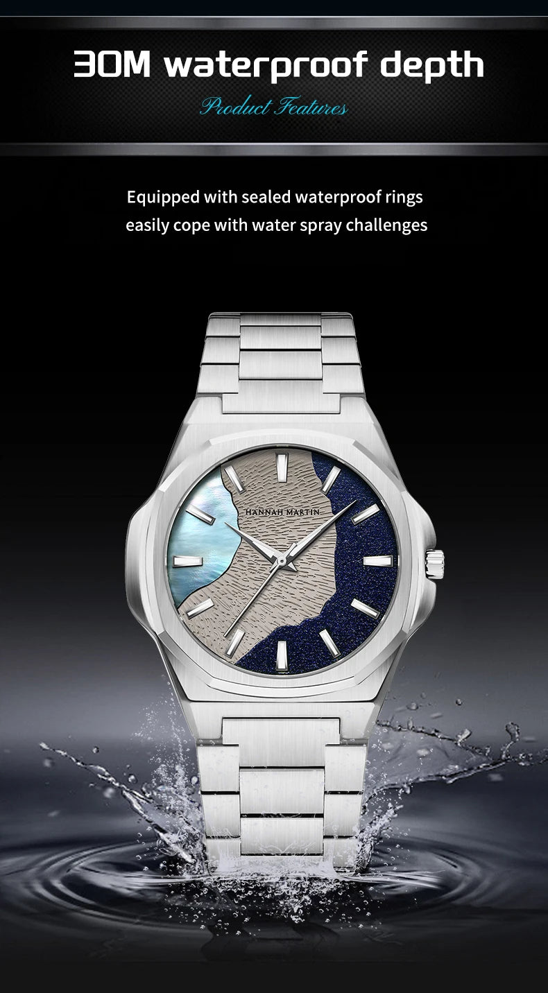 Men Watches 40mm Stainless Steel Business Timepiece for Men Clock Japanese Quartz Movement Watch With Tool Included Reloj Hombre