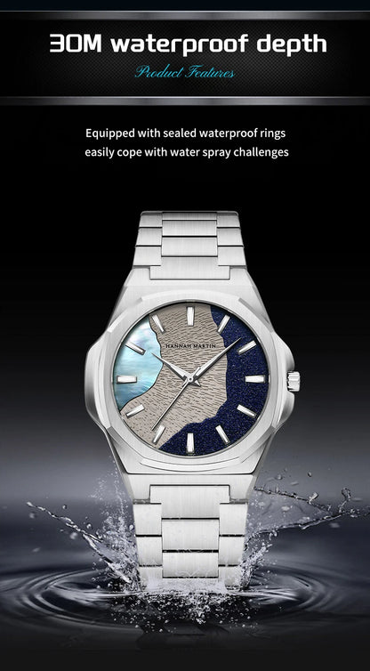 Men Watches 40mm Stainless Steel Business Timepiece for Men Clock Japanese Quartz Movement Watch With Tool Included Reloj Hombre