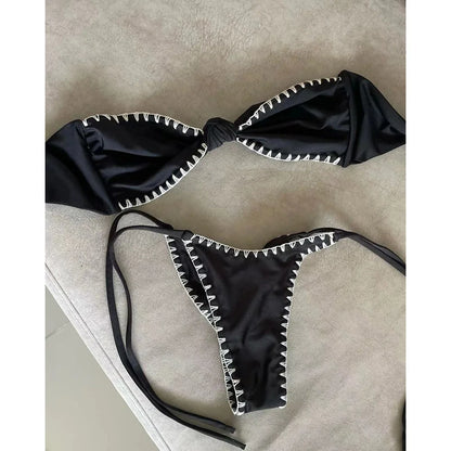 Push Up Bikinis 2025 Sexy Women Swimsuit Bandeau Swimwear Micro Bikini Set Crochet Beachwear Brazilian Biquini Female