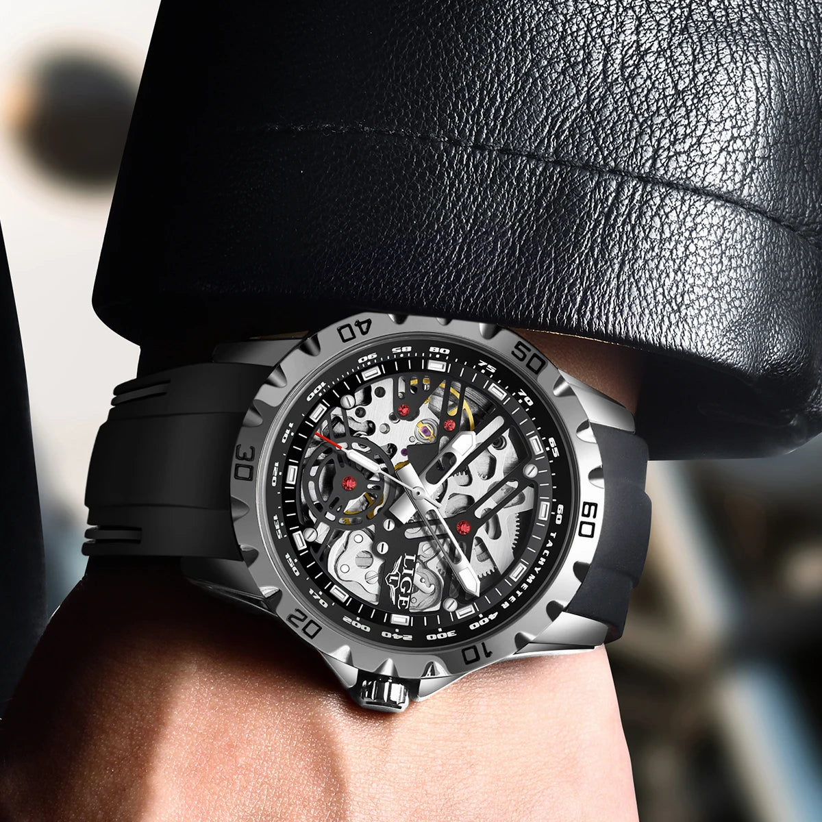 LIGE Top Luxury Automatic Watch For Men Mechanical Watches Men Sports Waterproof Stainless Steel Men Watch Reloj Hombre